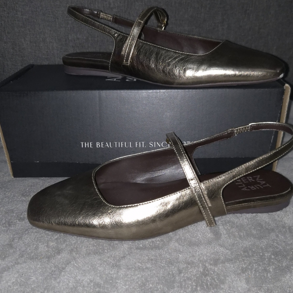 Naturalizer Bronze Slingback Flats